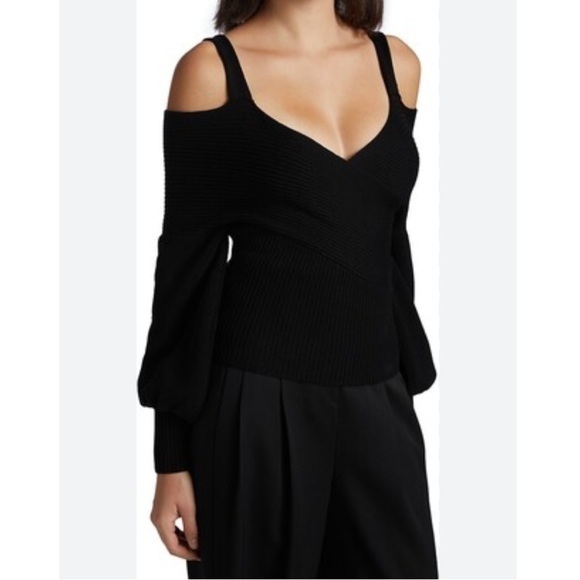 Amur Sweater Violetta Cold Shoulder in Black - Picture 1 of 6